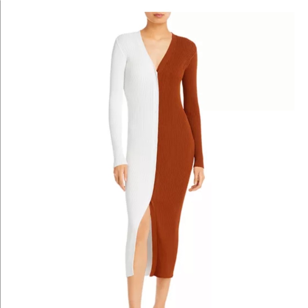 Staud Shoko Color Block Ribbed Sweater Dress